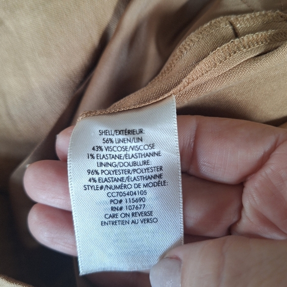 Alice+Olivia Womens Tan Linen Blend Wide Leg Trousers Size 10 - Picture 8 of 10